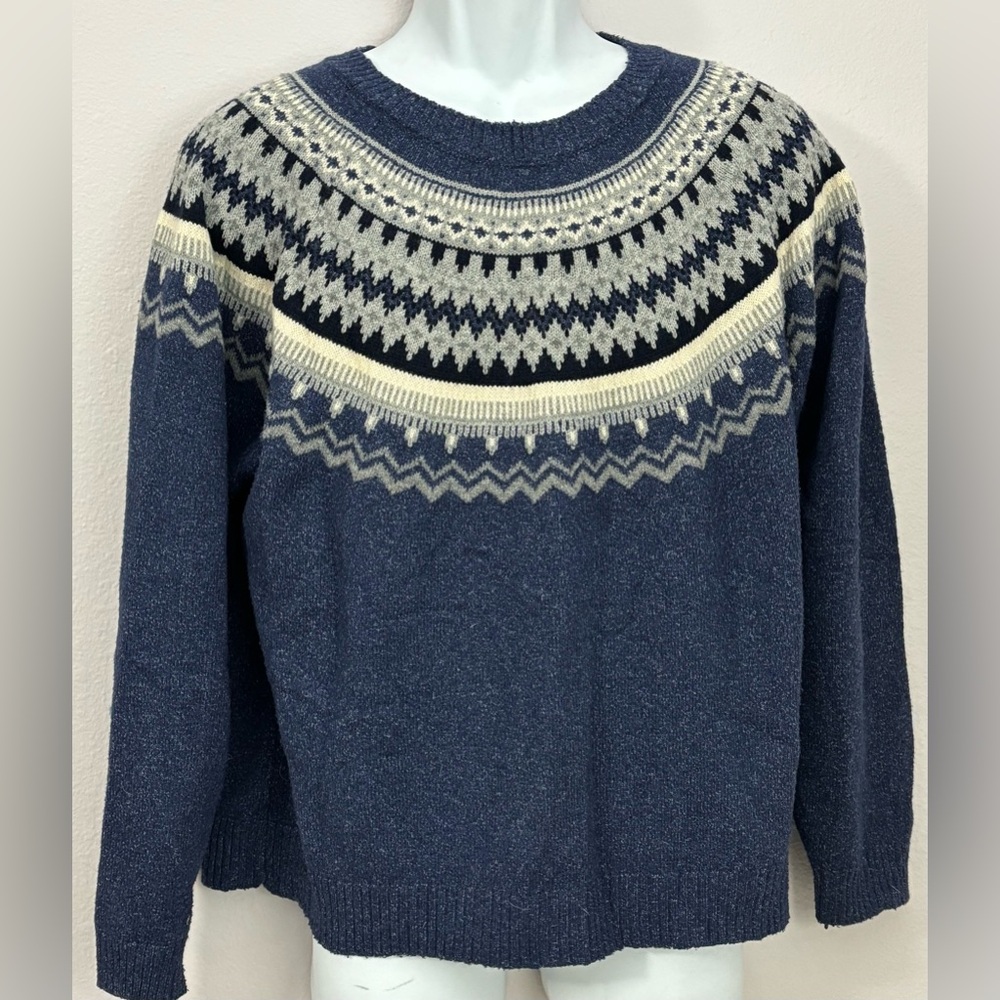 WEATHERPROOF Brand Vintage Ladies Icelandic Blue Sweater Size XL